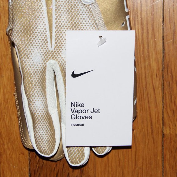 Nike Vapor Jet 7.0 Football Receiver Gloves Mens M White Gold Skill - Picture 4 of 4